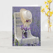 椅子に帽子と紫の花束 カード (Yellow Flower)