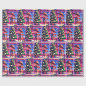 椅子に座った小さなカウボーイ飾のクリスマスツリー ラッピングペーパー (フラット)