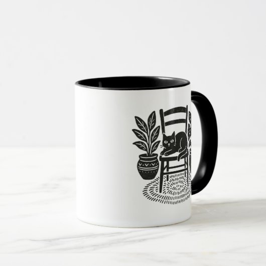 椅子に座った猫 マグカップ (正面右)