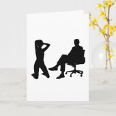 椅子に座っている女性と男性の膝掛けキニーカード カード (黄色い花)