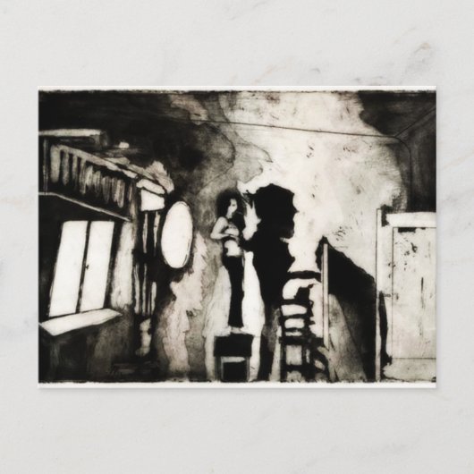 椅子に座っている女性 ポストカード (正面)