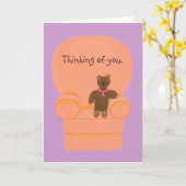 椅子に座れ考えよ、あいさつカード カード (黄色い花)