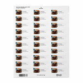 椅子に本を積み重ねた住所 シール (フルシート)