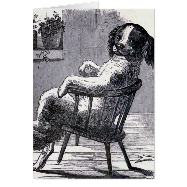 "椅子に"の坐っている犬イラストレーション (正面)
