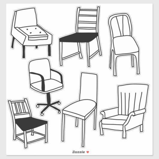 椅子のスケッチ シール (シート)