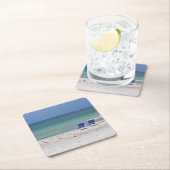 椅子のビーチ スクエアペーパーコースター (インサイチュ)