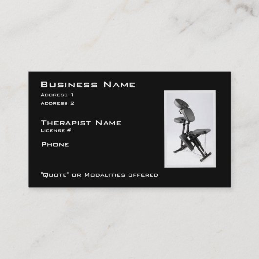 椅子のマッサージセラピスト 名刺 (正面)