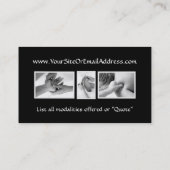 椅子のマッサージセラピストIIの逆の様相 名刺 (裏面)