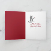 椅子の上のクリスマスのシャム猫 シーズンカード (内部)