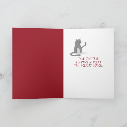 椅子の上のクリスマスのシャム猫 シーズンカード (内部)