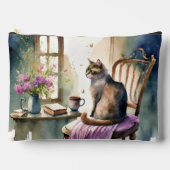 椅子の上の絵画猫 アクセサリーポーチ (正面)