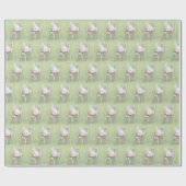 椅子の枕の上に白いペルシャ猫 ラッピングペーパー (フラット)