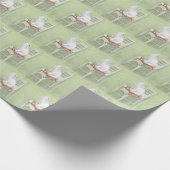 椅子の枕の上に白いペルシャ猫 ラッピングペーパー (角)