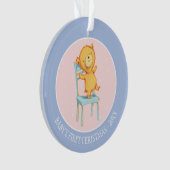 椅子の黄色いくまのダンスそして演劇 オーナメント (正面)