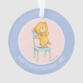 椅子の黄色いくまのダンスそして演劇 オーナメント (裏面)