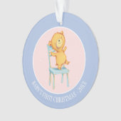 椅子の黄色いくまのダンスそして演劇 オーナメント (正面)