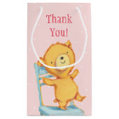 椅子の黄色いくまのダンスそして演劇 スモールペーパーバッグ (裏面)