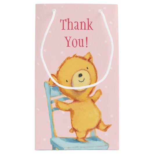 椅子の黄色いくまのダンスそして演劇 スモールペーパーバッグ (裏面)