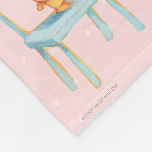 椅子の黄色いくまのダンスそして演劇 フリースブランケット (角)