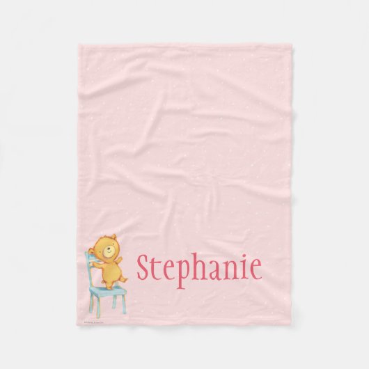 椅子の黄色いくまのダンスそして演劇 フリースブランケット (正面)