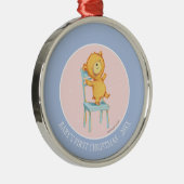 椅子の黄色いくまのダンスそして演劇 メタルオーナメント (右)