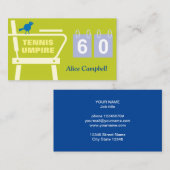 椅子またはラインテニスの審判員の名刺テンプレート 名刺 (正面/裏面)