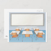 椅子やテーブルでいっぱいの教室 ポストカード (正面/裏面)