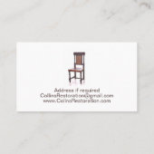 椅子アンティーク家具の修復 名刺 (裏面)