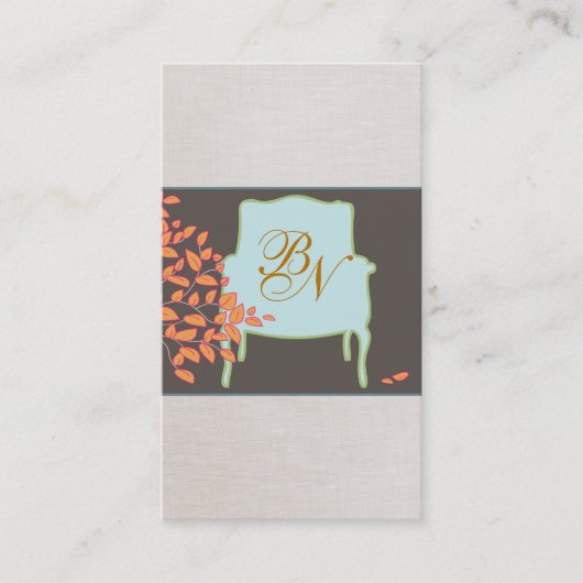 椅子モノグラムのフランスの名刺 名刺 (正面)