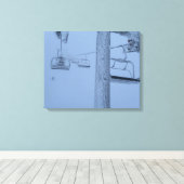 椅子凍っていリフト キャンバスプリント (インサイチュ (ウッドフロア))