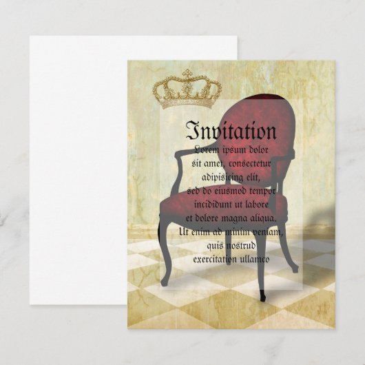 椅子王室のとクラウン 招待状 (正面/裏面)