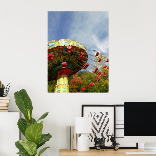 椅子O飛行機 ポスター (ホームオフィス)