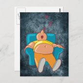 椅子ZZZで眠っている漫画の男 ポストカード (正面/裏面)