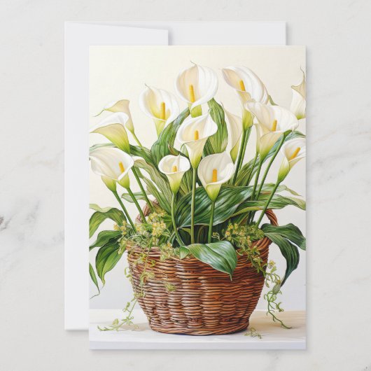 植えられたカラユリの花の誕生日パーティー 招待状 (裏面)