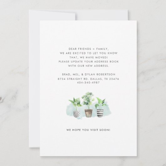 植えられた新しい根ボホプラント移動アドレス 案内状 (裏面)