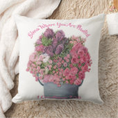 植えられた枕であるところ開花 クッション (ブランケット)