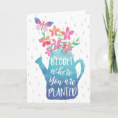 植え付けられた水彩開花 カード (正面)
