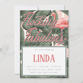 植え付けファブルス招待状フラミンゴテーマ 招待状