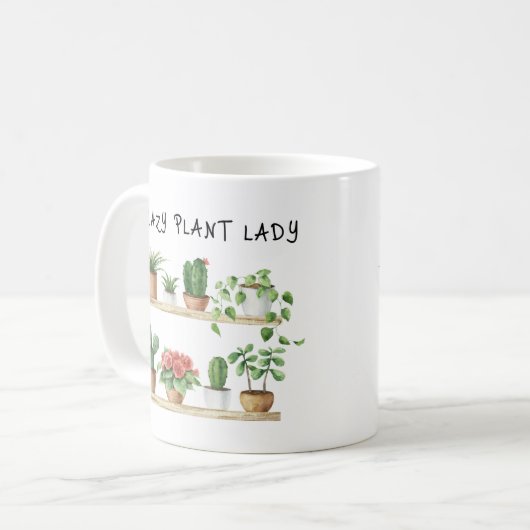 植おもしろい熱狂する物のレディーガーデニング愛好家 コーヒーマグカップ (正面左)