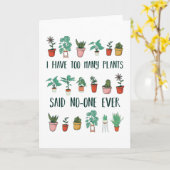 植おもしろい物の園芸用ギフトが多過ぎる カード (黄色い花)