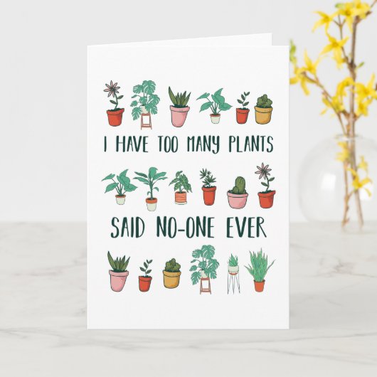 植おもしろい物の園芸用ギフトが多過ぎる カード (黄色い花)