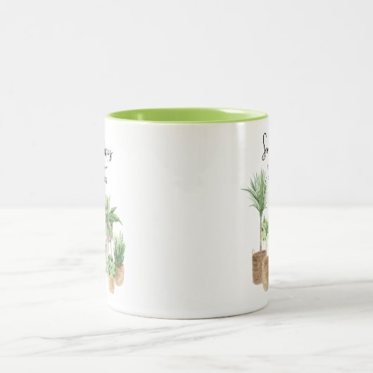 植おもしろい物を濡らした ツートーンマグカップ (中央)