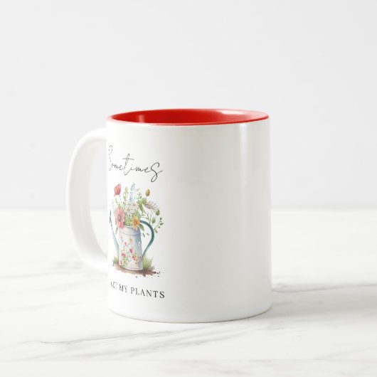 植おもしろい物を濡らした ツートーンマグカップ (正面左)