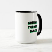 植おもしろい物パン |グリーンは新しいブラック マグカップ (正面右)