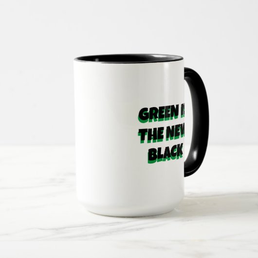 植おもしろい物パン |グリーンは新しいブラック マグカップ (正面右)