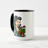 植おもしろい物パン |グリーンは新しいブラック マグカップ (正面左)