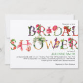 植カラフル物フローラブライダルシャワー 招待状 (正面)