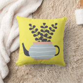 植シンプルモダン物パステル付きティーポット クッション (ブランケット)