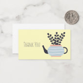 植シンプルモダン物パステル付きティーポット ノートカード (正面/裏面インサイチュ)