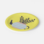 植シンプルモダン物パステル付きティーポット ペーパープレート (アングル)